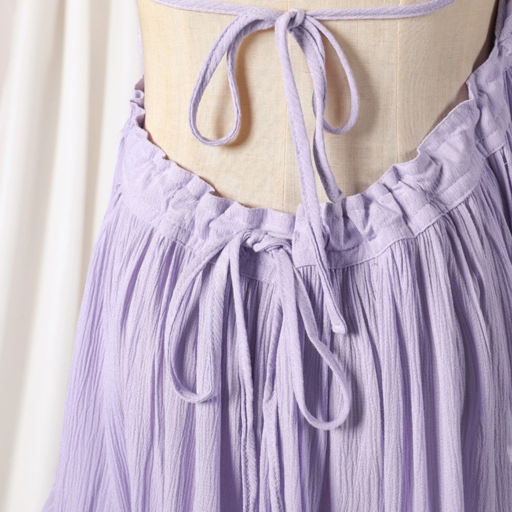 SOLD OUT Lavender Swiss Dot Mesh Halter Mini Dress - Picture 6 of 7